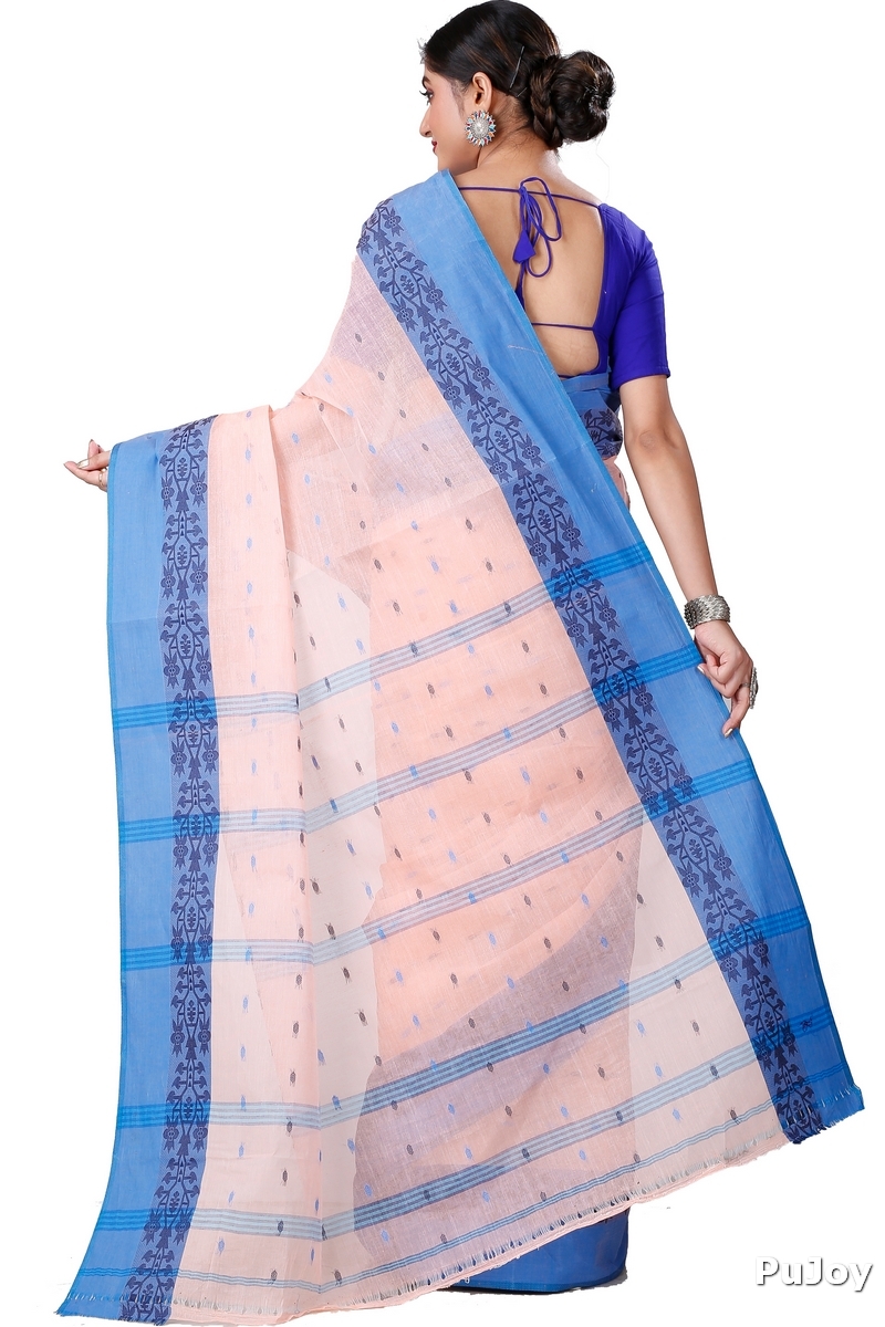Peach Pure Cotton Apurva Tant Saree (1062)