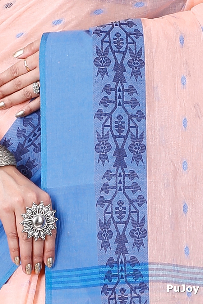 Peach Pure Cotton Apurva Tant Saree (1062)
