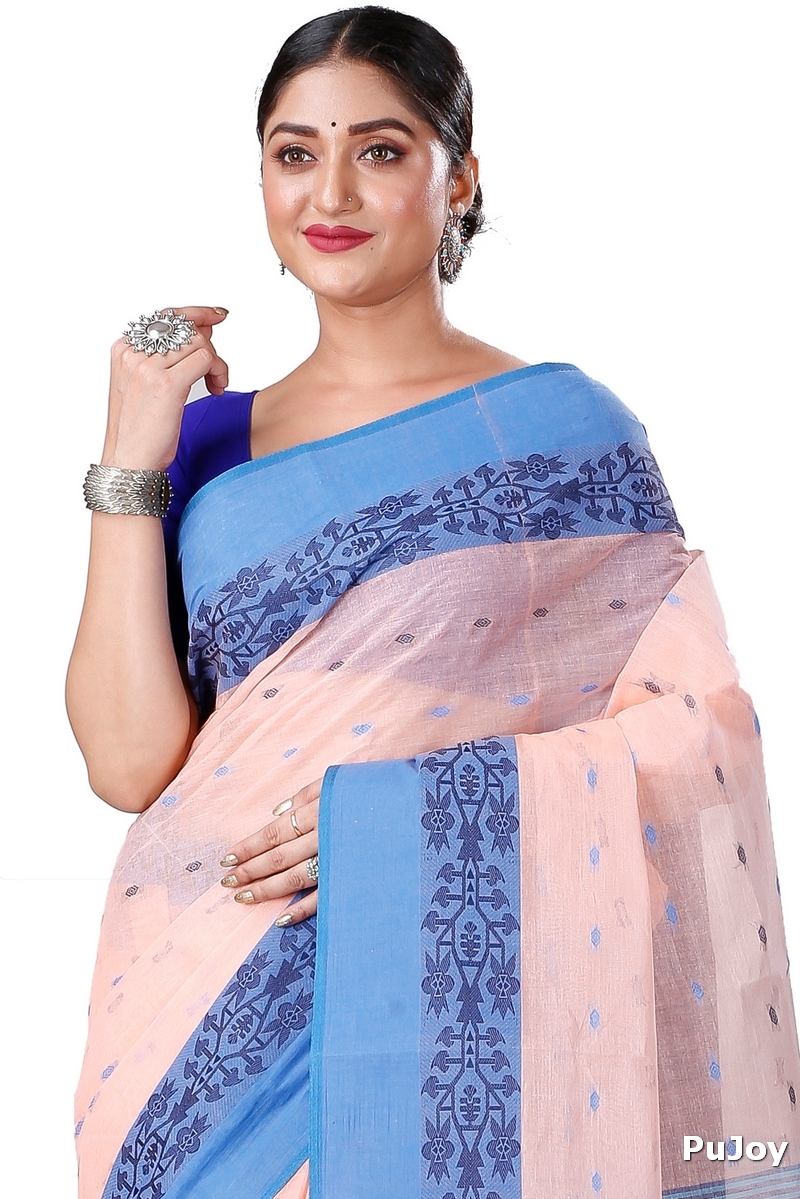 Peach Pure Cotton Apurva Tant Saree (1062)