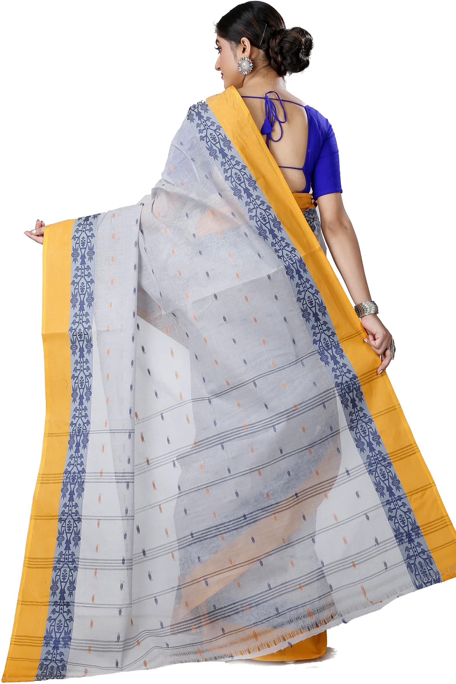 Grey Pure Cotton Apurva Tant Saree (1063)