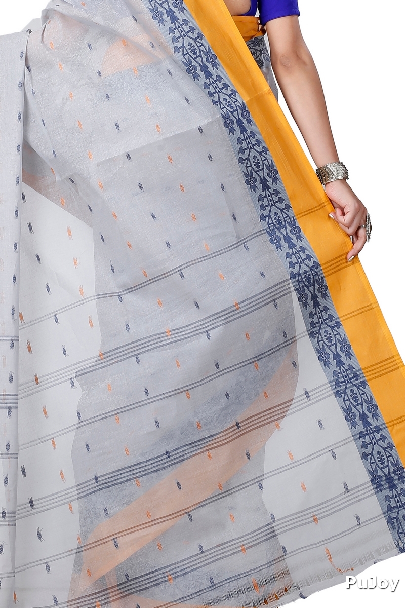 Grey Pure Cotton Apurva Tant Saree (1063)