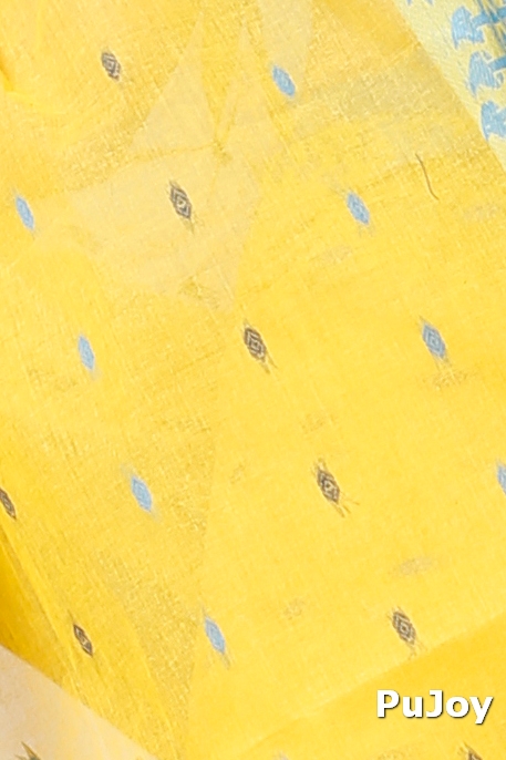 Yellow Pure Cotton Apurva Tant Saree (1064)