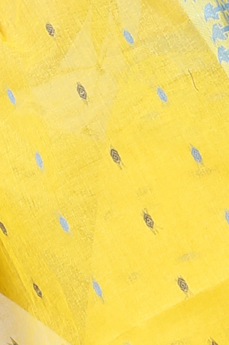 Yellow Pure Cotton Apurva Tant Saree (1064)