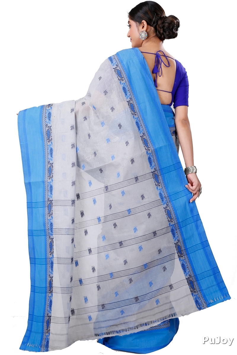 Grey Pure Cotton Provati Tant Saree (1071)