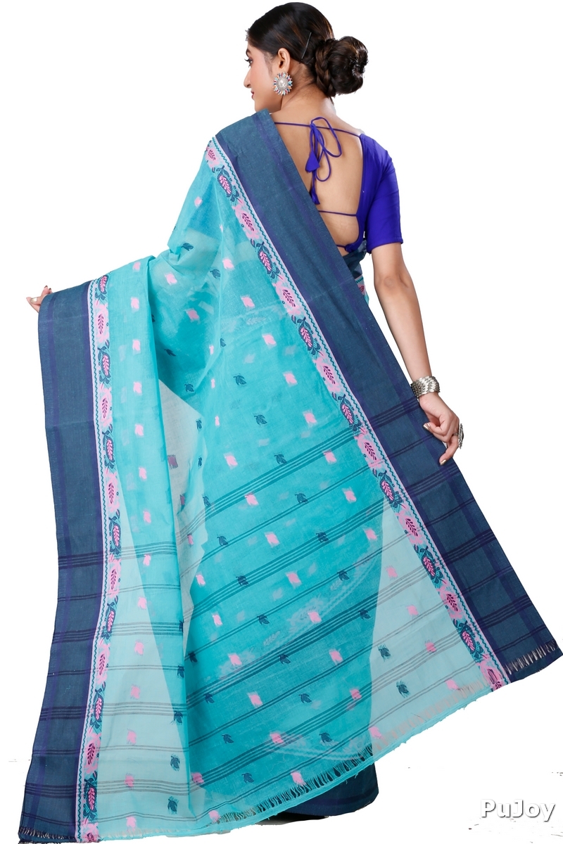 See Green Pure Cotton Provati Tant Saree (1072)