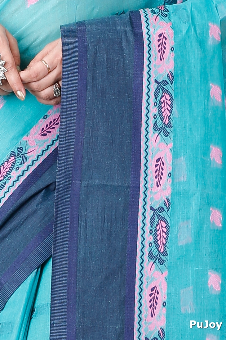 See Green Pure Cotton Provati Tant Saree (1072)