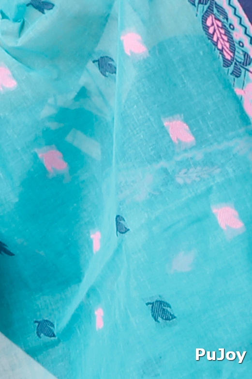 See Green Pure Cotton Provati Tant Saree (1072)