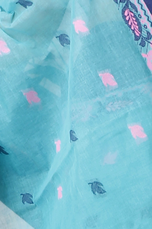 See Green Pure Cotton Provati Tant Saree (1072)