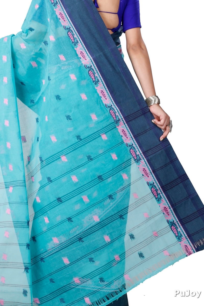 See Green Pure Cotton Provati Tant Saree (1072)