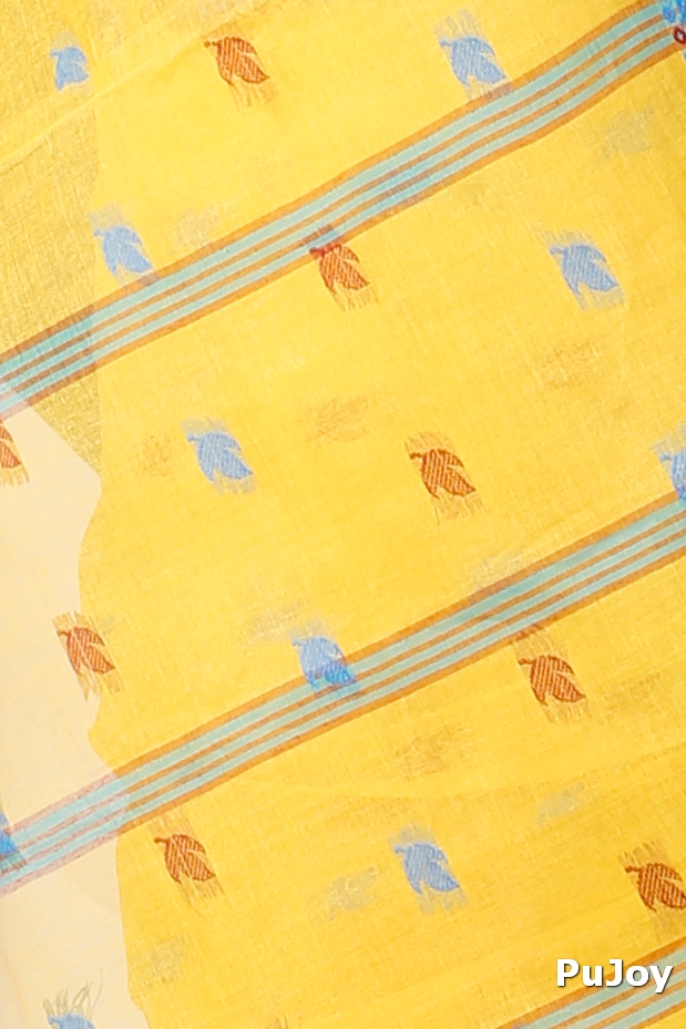 Yellow Pure Cotton Provati Tant Saree (1073)