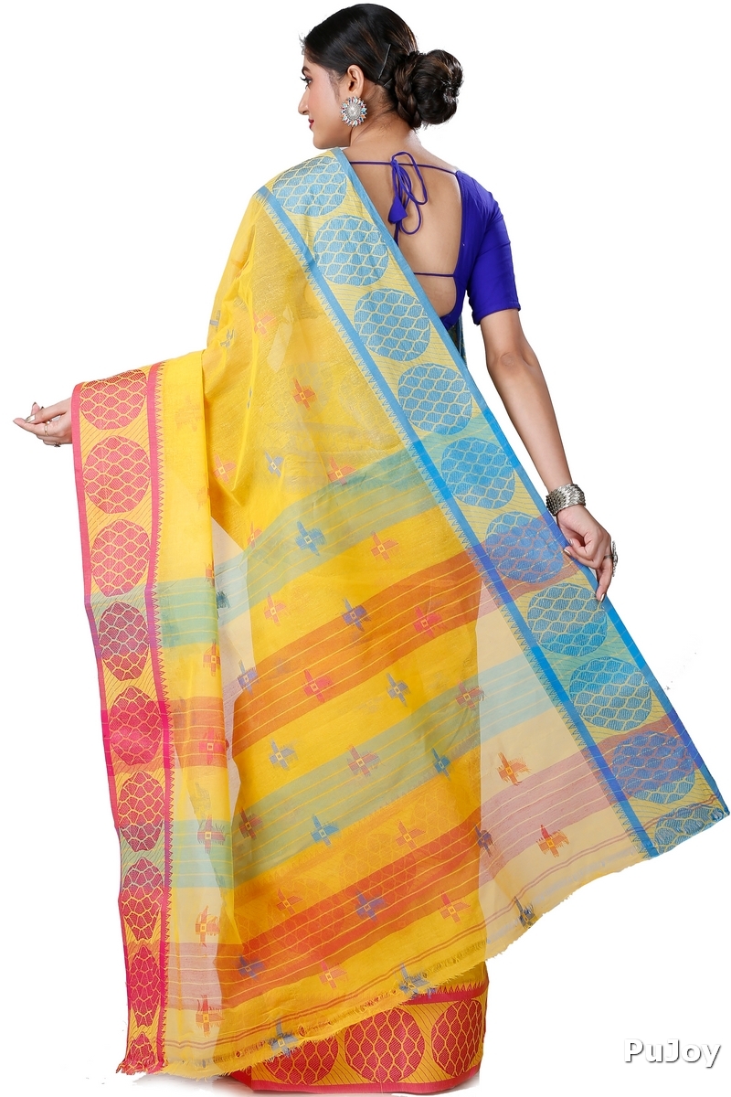 Yellow Pure Cotton Ananda Tant Saree (1078)