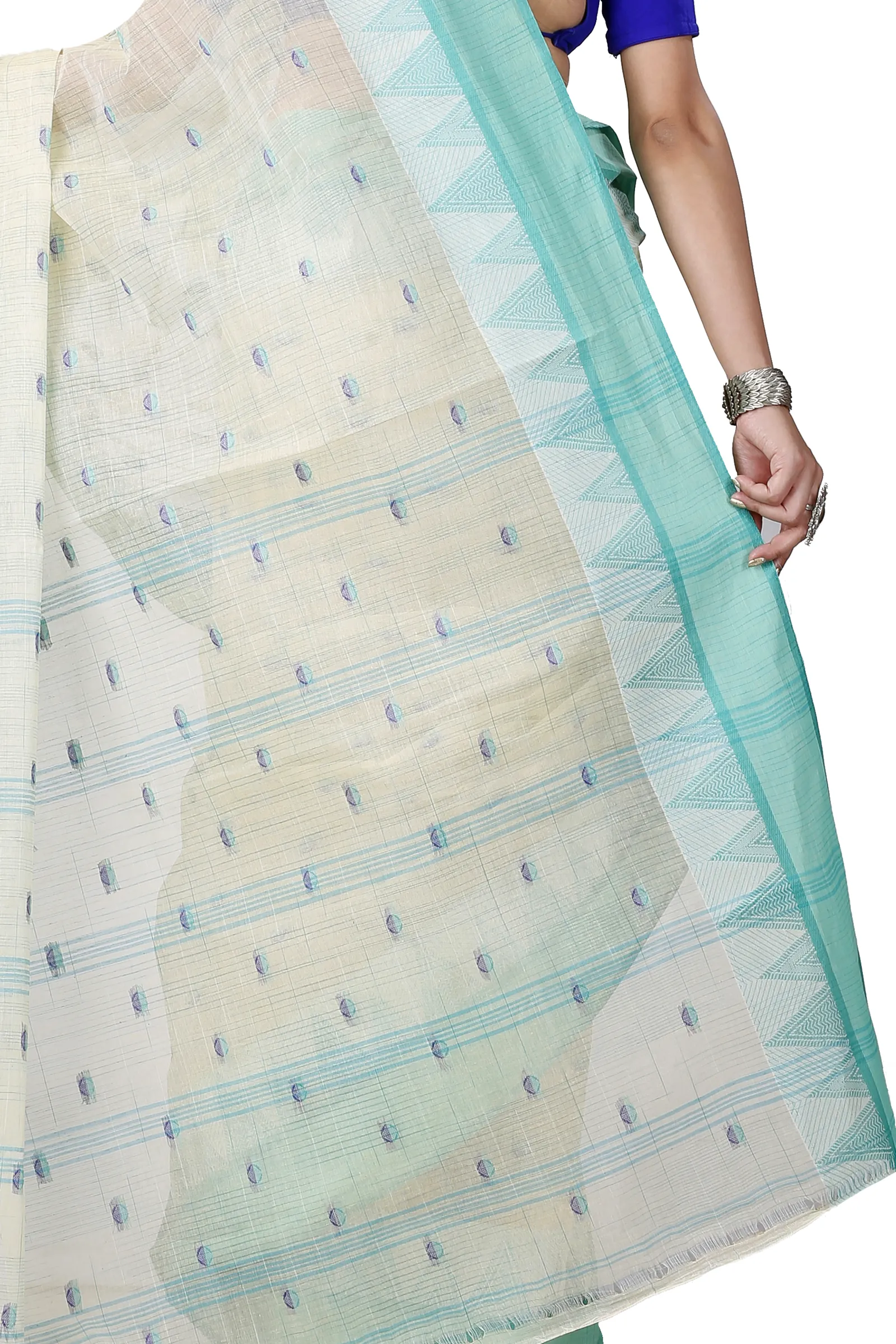 Light Green Pure Cotton Ishvari Tant Saree (1079)