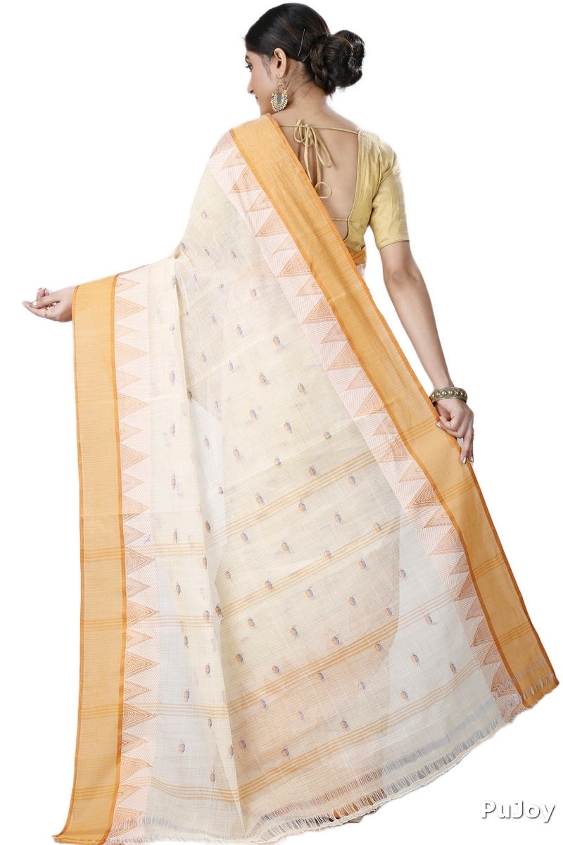 Yellow Pure Cotton Ishvari Tant Saree (1082)