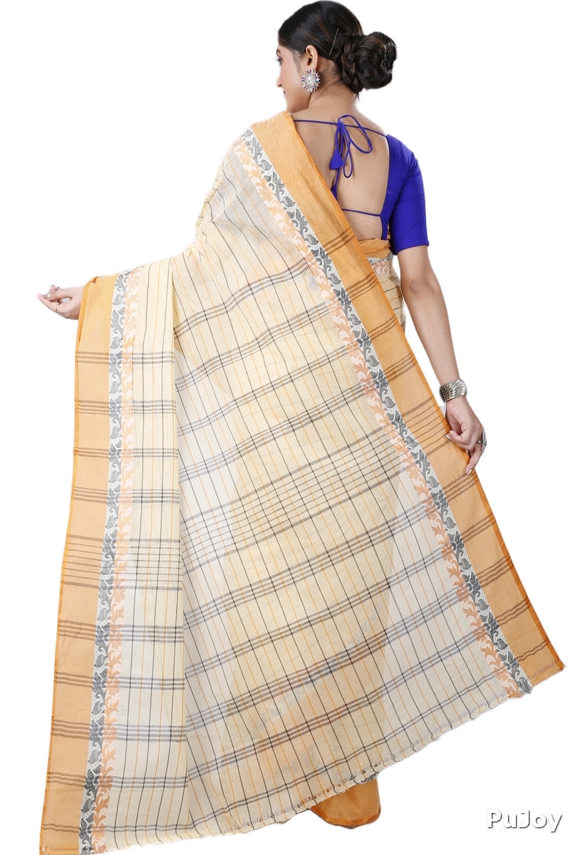 Yellow Pure Cotton Subha Tant Saree (1083)