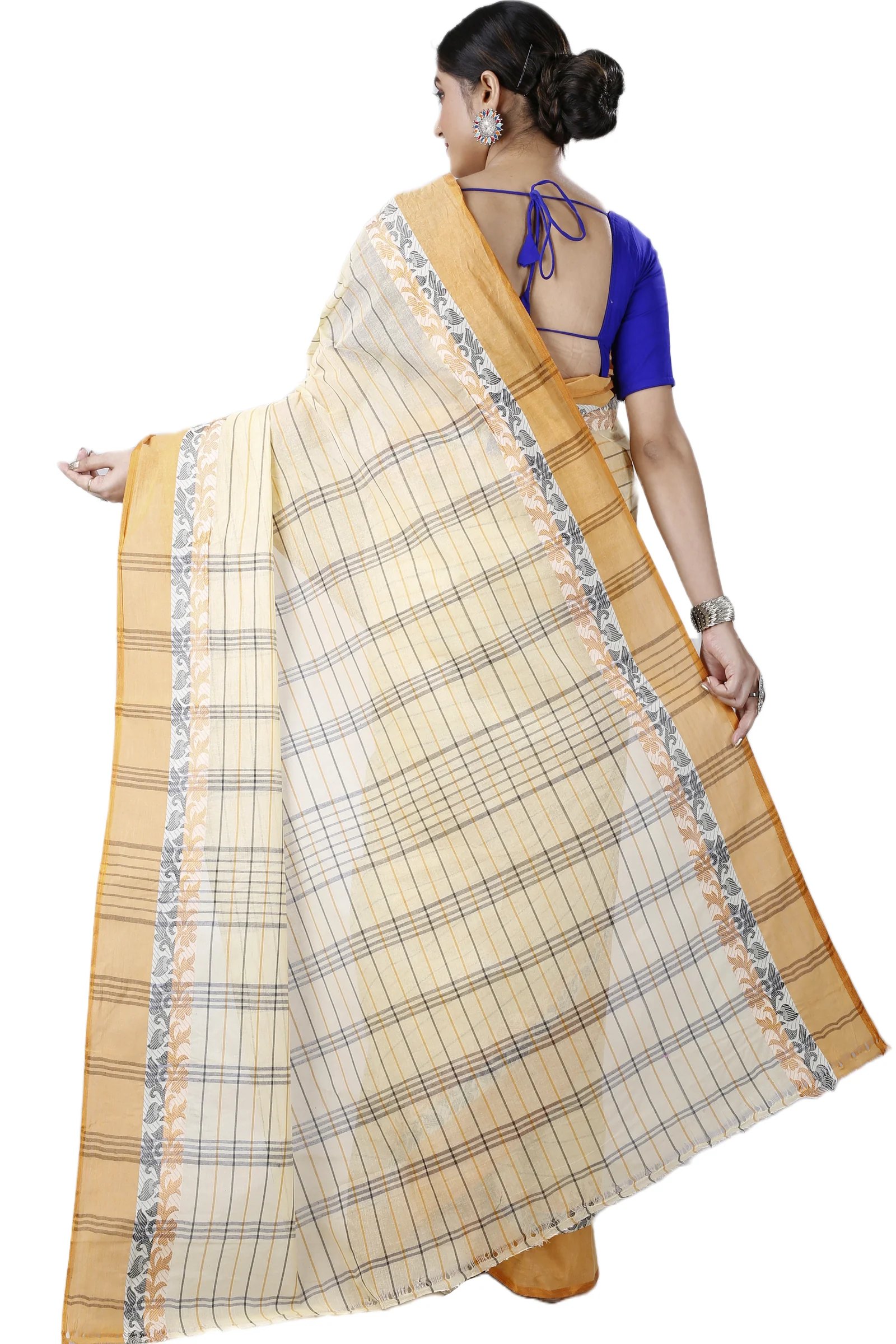 Yellow Pure Cotton Subha Tant Saree (1083)