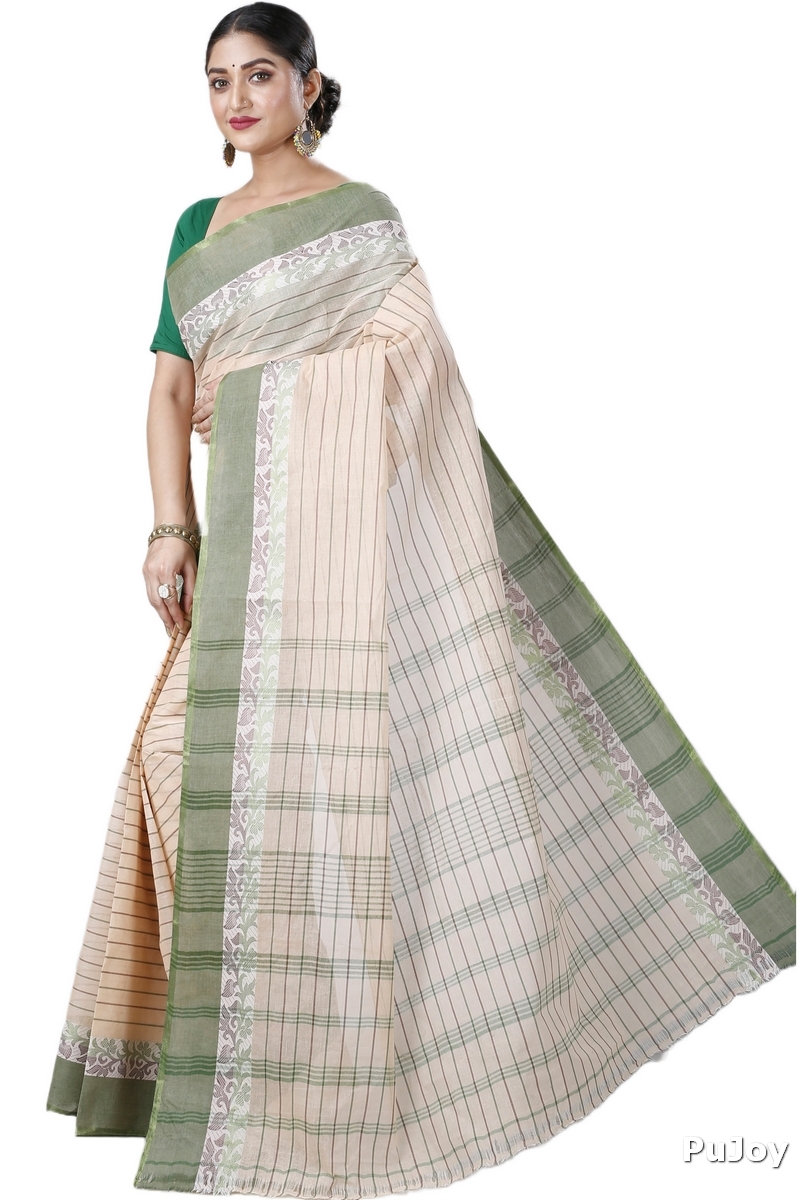 Green Pure Cotton Subha Tant Saree (1086)