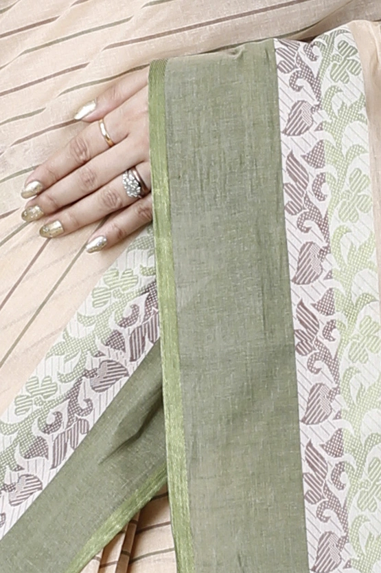 Green Pure Cotton Subha Tant Saree (1086)