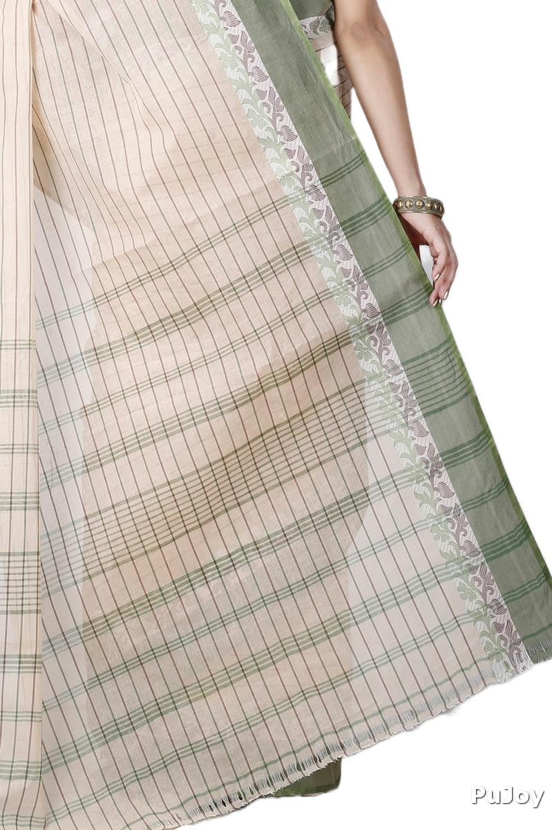 Green Pure Cotton Subha Tant Saree (1086)
