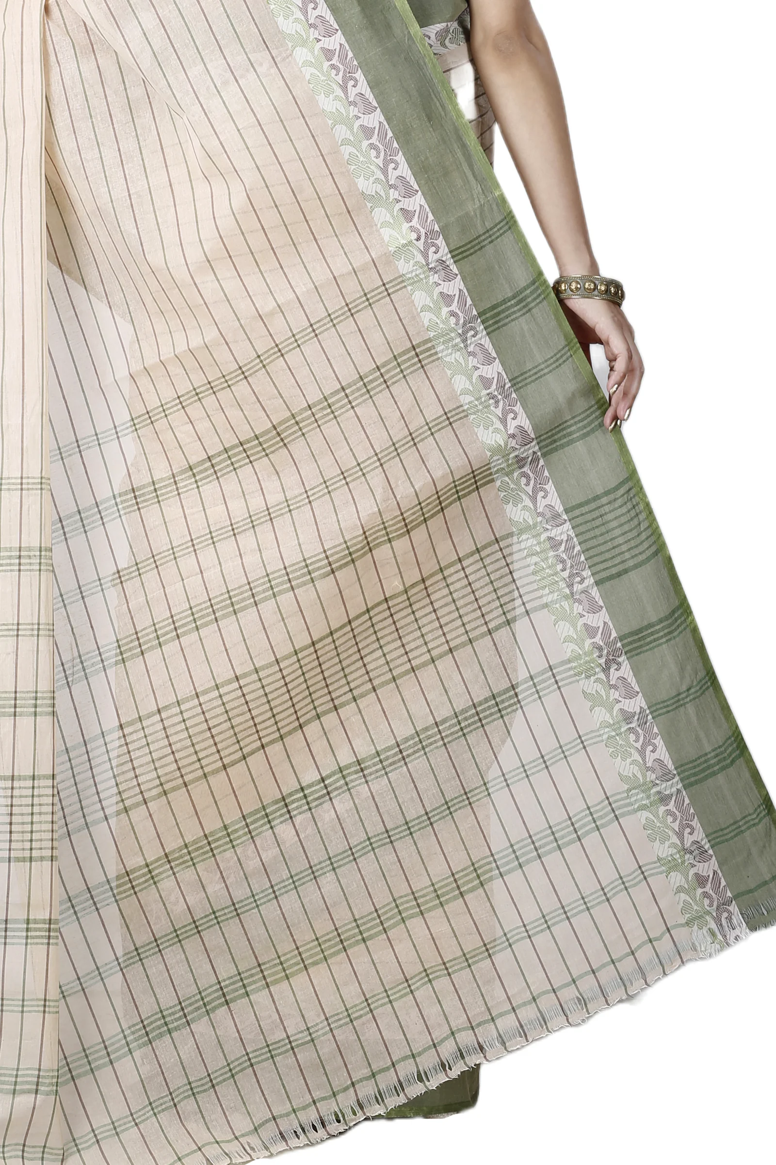 Green Pure Cotton Subha Tant Saree (1086)