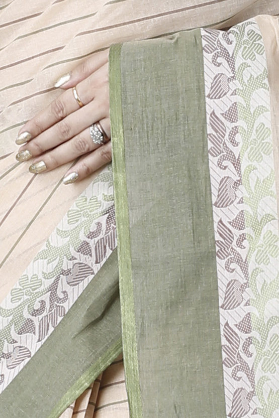 Green Pure Cotton Subha Tant Saree (1086)