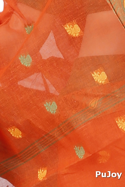 Orange Pure Cotton Srimati Tant Saree (1088)