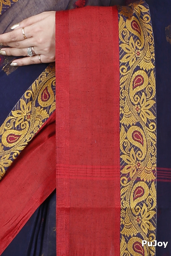Blue Pure Cotton Srimati Tant Saree (1089)