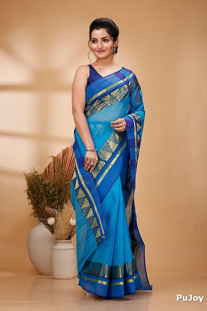 See Green Pure Cotton Vrinda Tant Saree (1091)