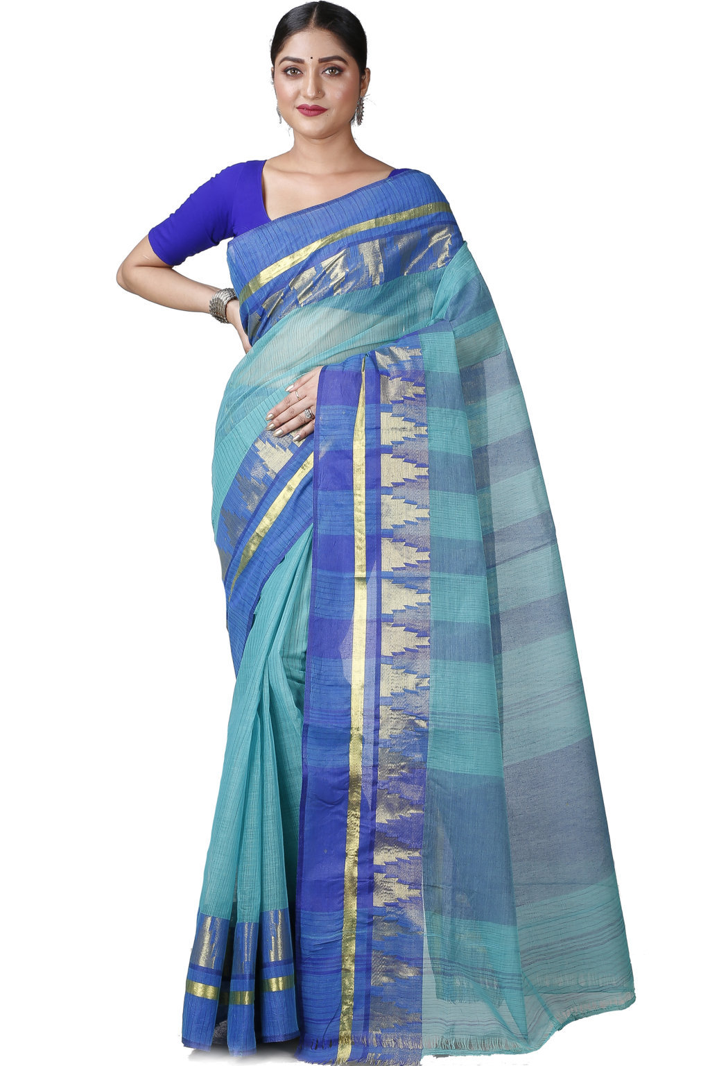 See Green Pure Cotton Vrinda Tant Saree (1091)