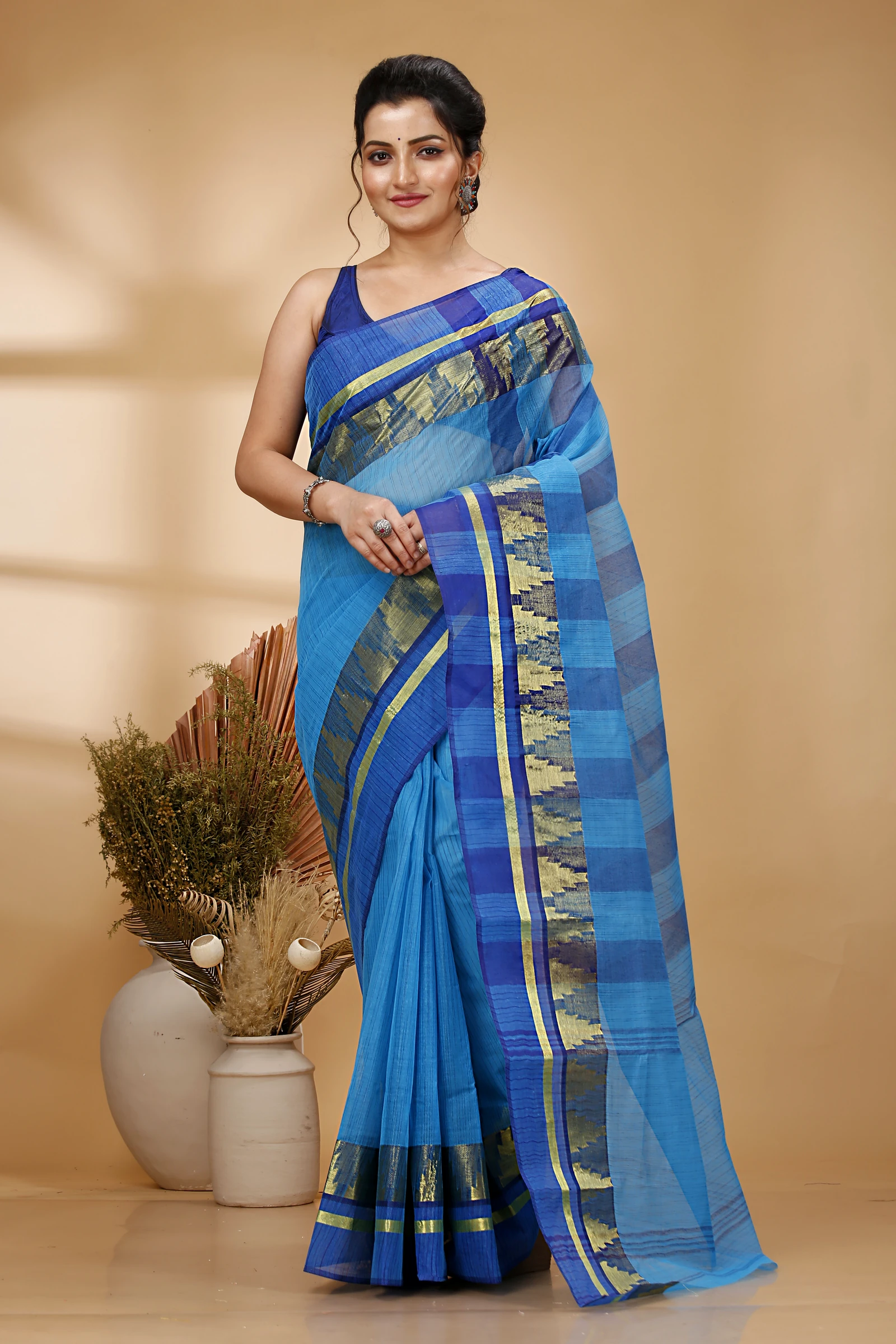 See Green Pure Cotton Vrinda Tant Saree (1091)
