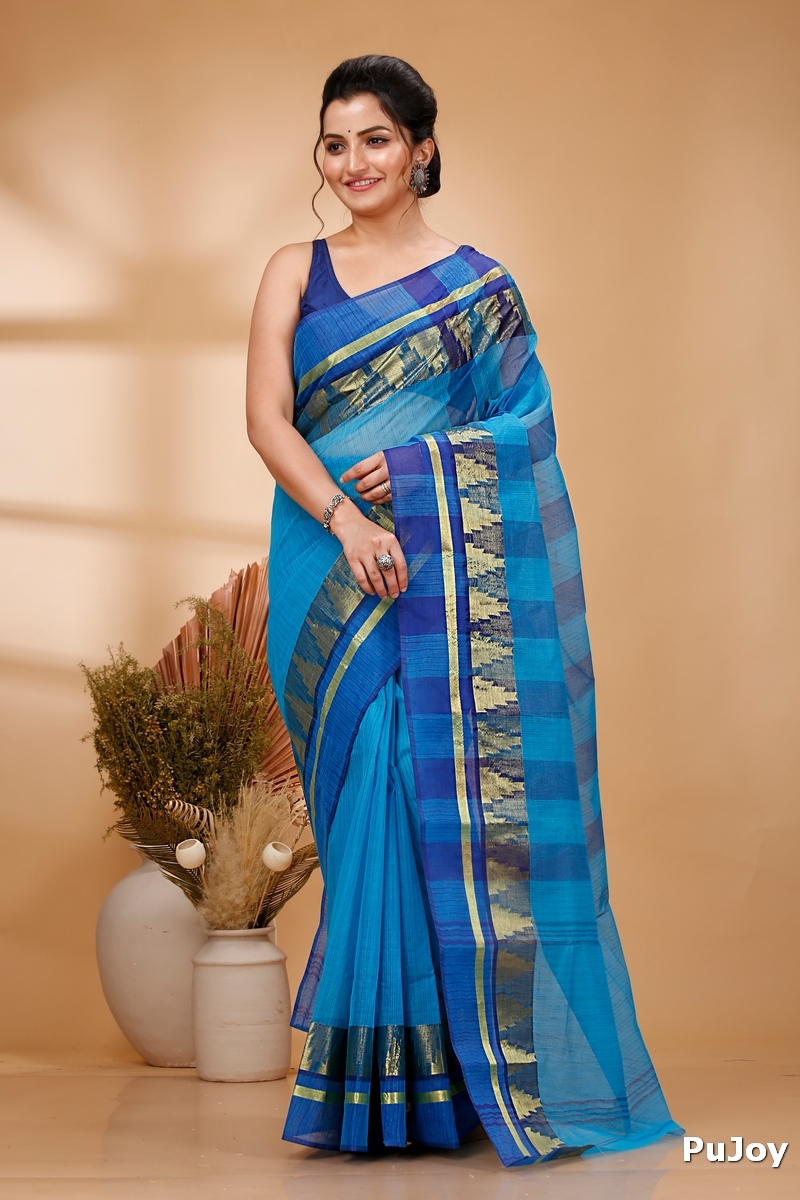 See Green Pure Cotton Vrinda Tant Saree (1091)