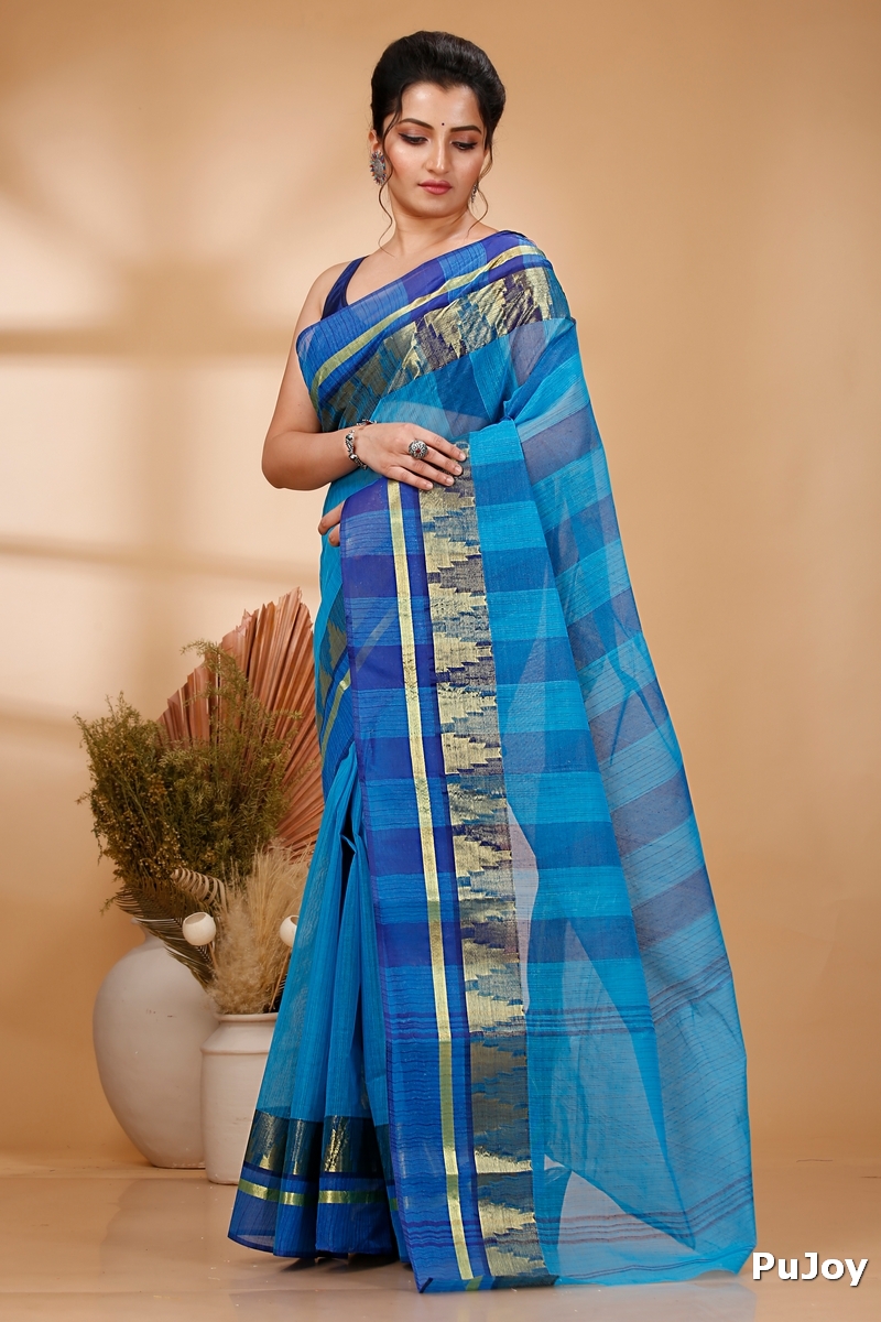 See Green Pure Cotton Vrinda Tant Saree (1091)