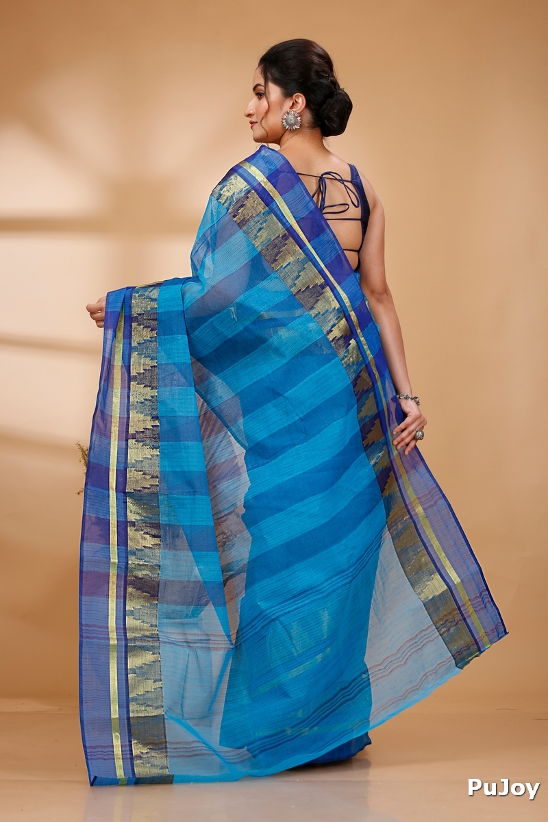 See Green Pure Cotton Vrinda Tant Saree (1091)