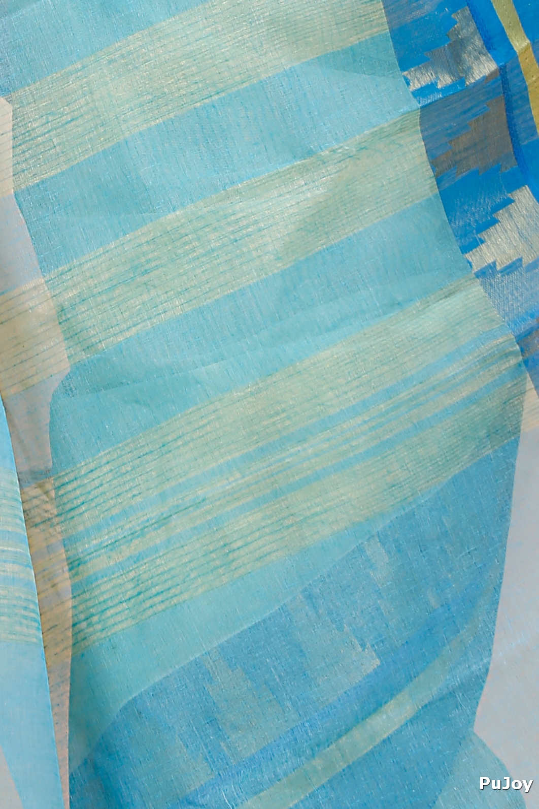 Sky Blue Pure Cotton Vrinda Tant Saree (1092)