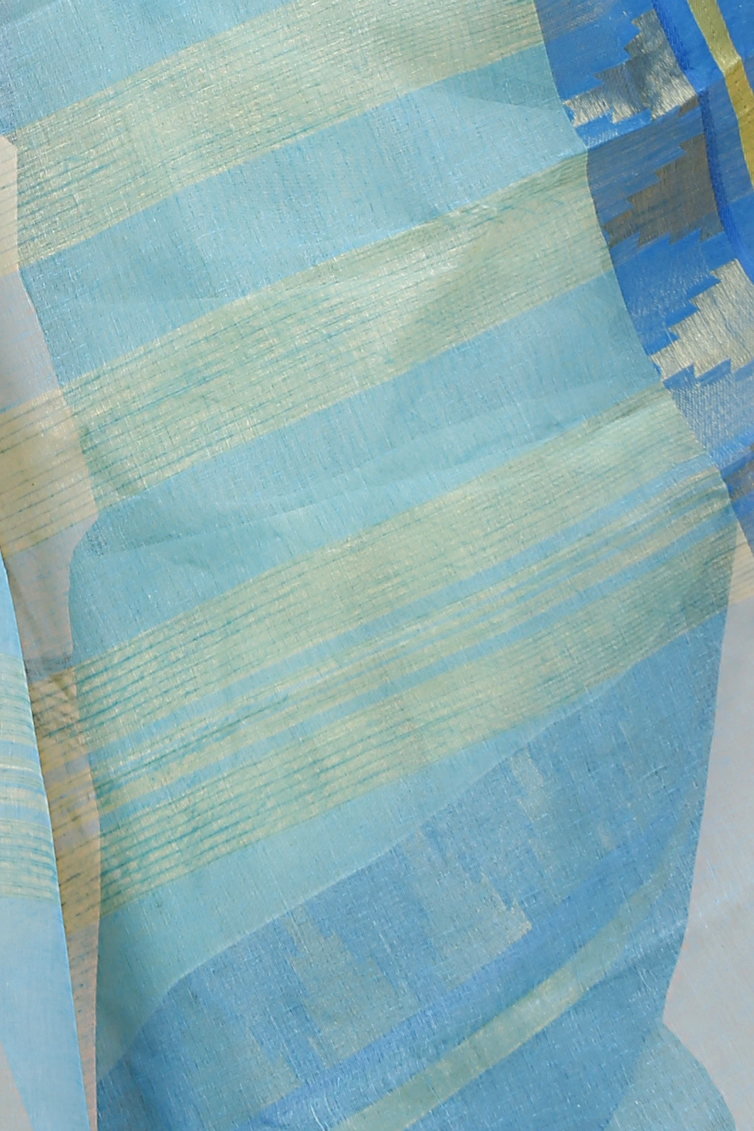 Sky Blue Pure Cotton Vrinda Tant Saree (1092)