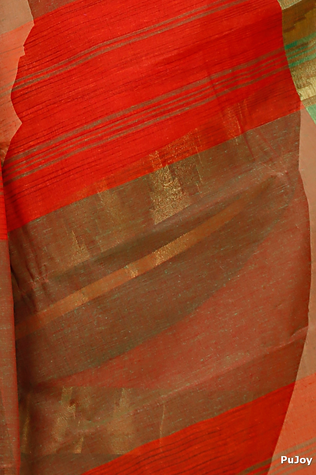 Orange Pure Cotton Vrinda Tant Saree (1093)
