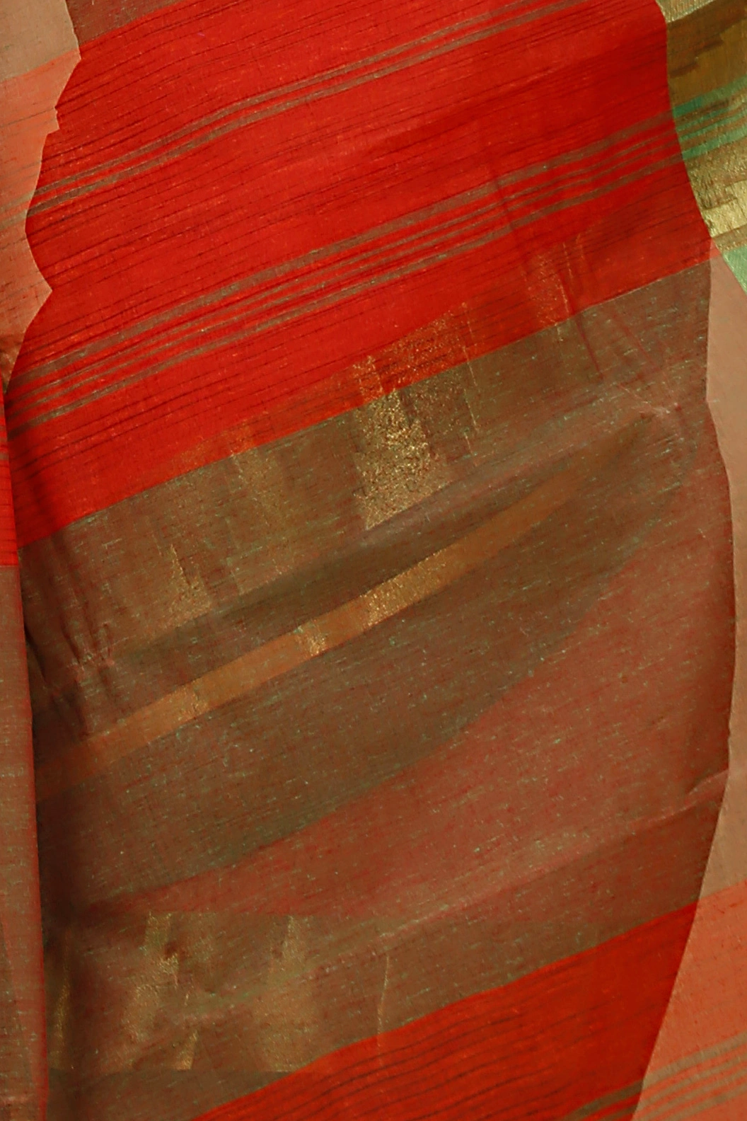 Orange Pure Cotton Vrinda Tant Saree (1093)