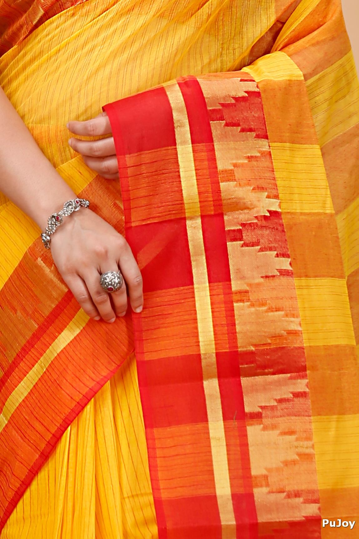 Red Pure Cotton Vrinda Tant Saree (1095)