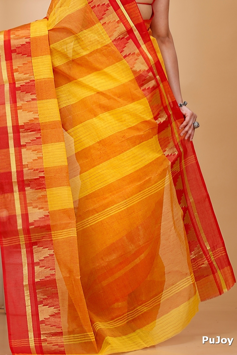 Red Pure Cotton Vrinda Tant Saree (1095)