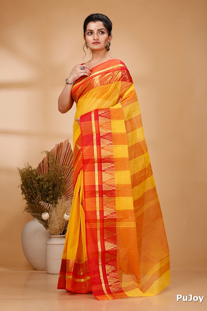 Red Pure Cotton Vrinda Tant Saree (1095)