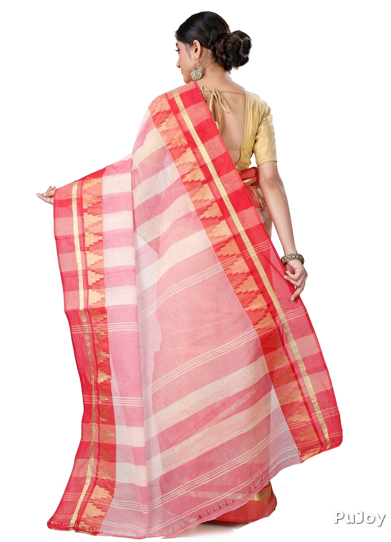 Off White Pure Cotton Vrinda Tant Saree (1096)