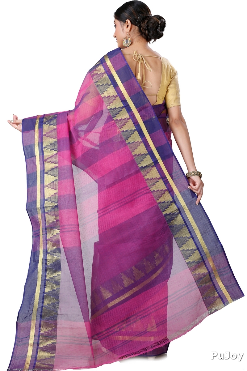Purple Pure Cotton Vrinda Tant Saree (1097)