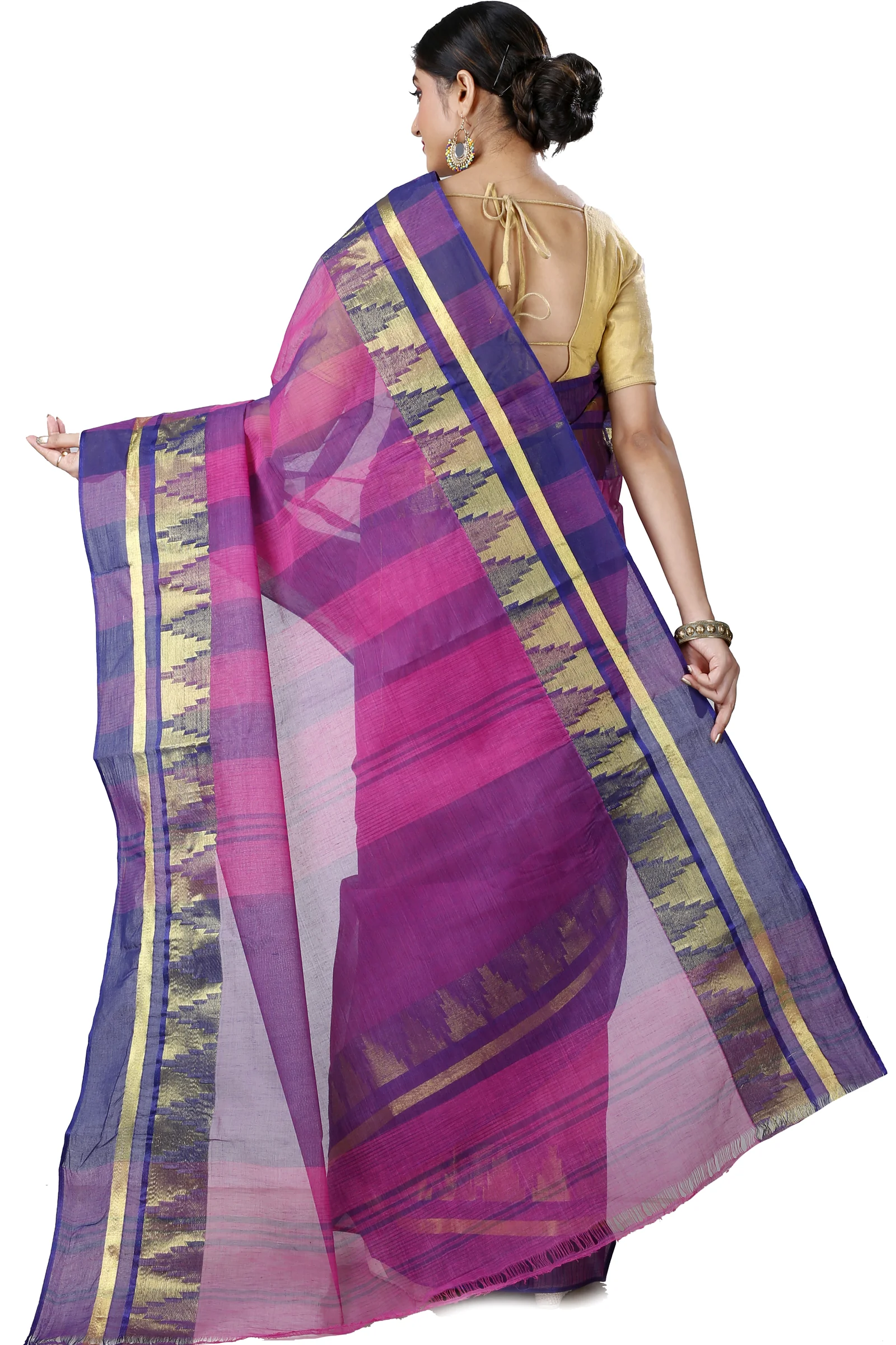 Purple Pure Cotton Vrinda Tant Saree (1097)