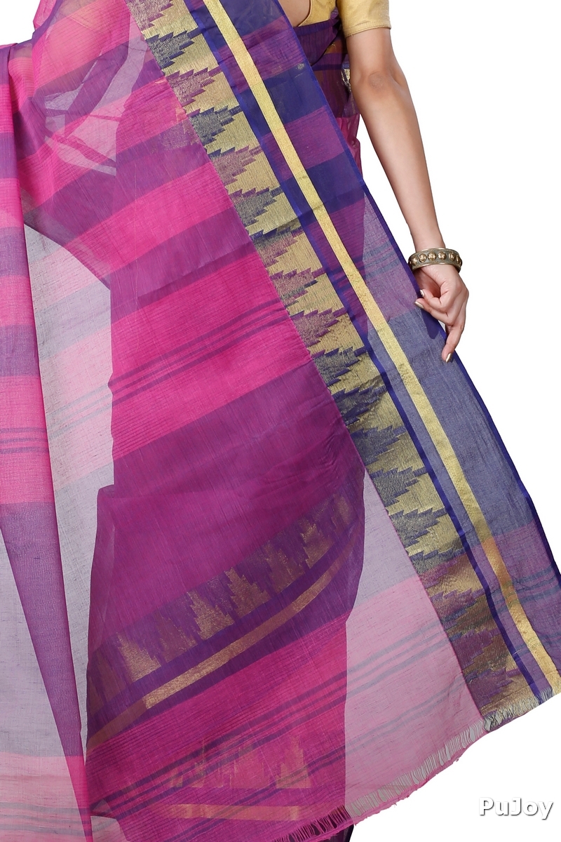 Purple Pure Cotton Vrinda Tant Saree (1097)
