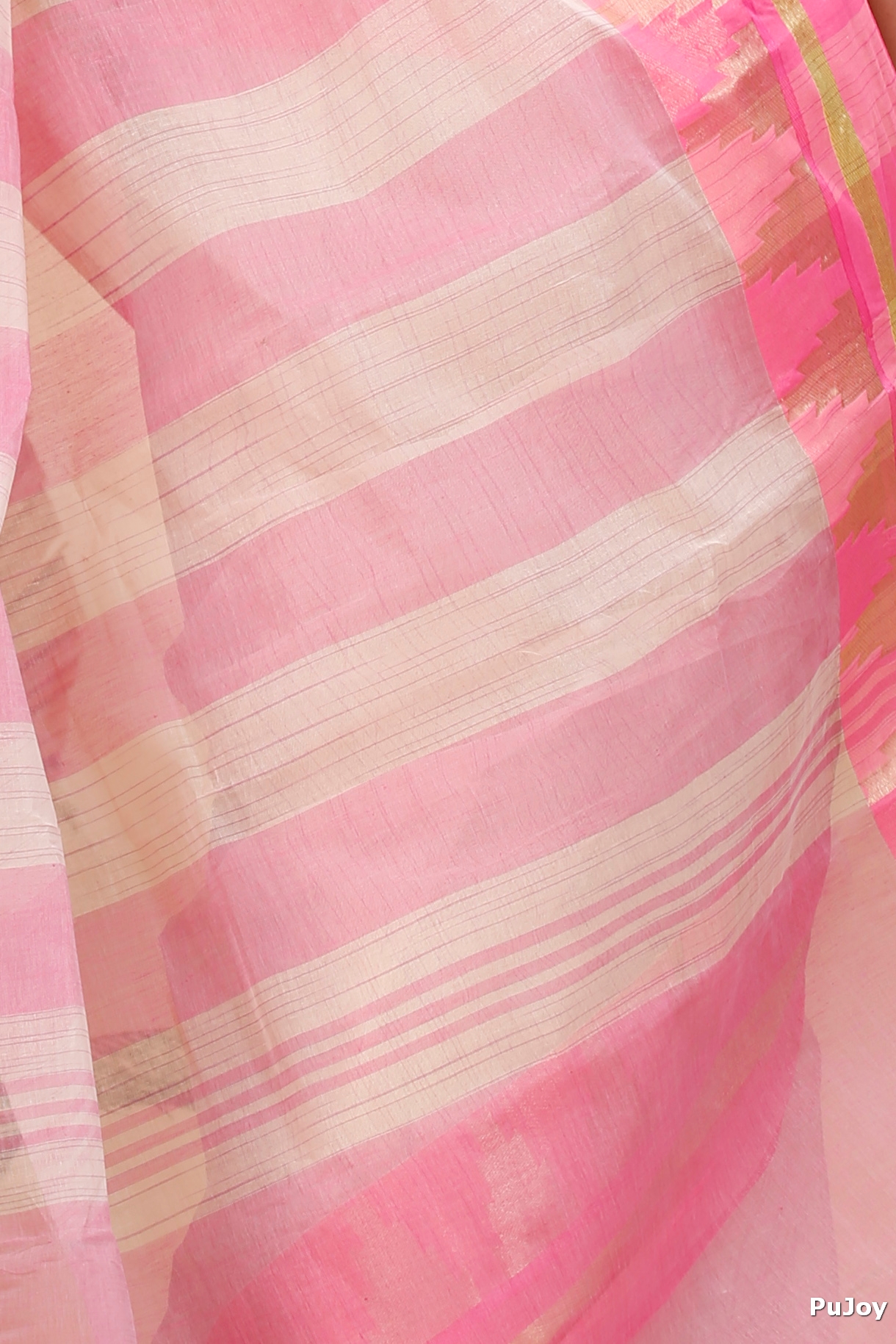 Pink Pure Cotton Vrinda Tant Saree (1098)