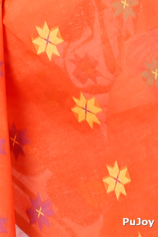 Orange Pure Cotton Subhangi Tant Saree (1099)