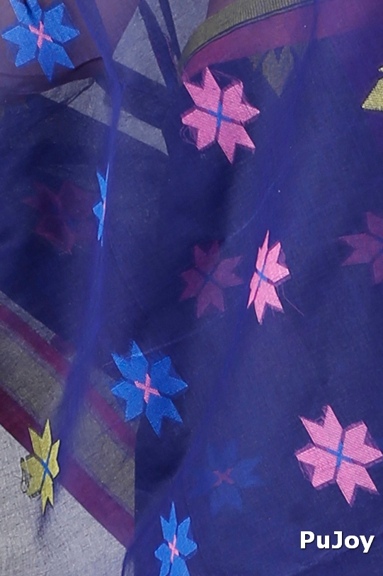 Naby Blue Pure Cotton Subhangi Tant Saree (1100)