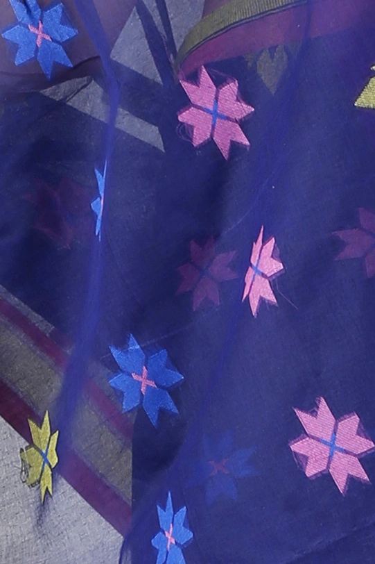 Naby Blue Pure Cotton Subhangi Tant Saree (1100)