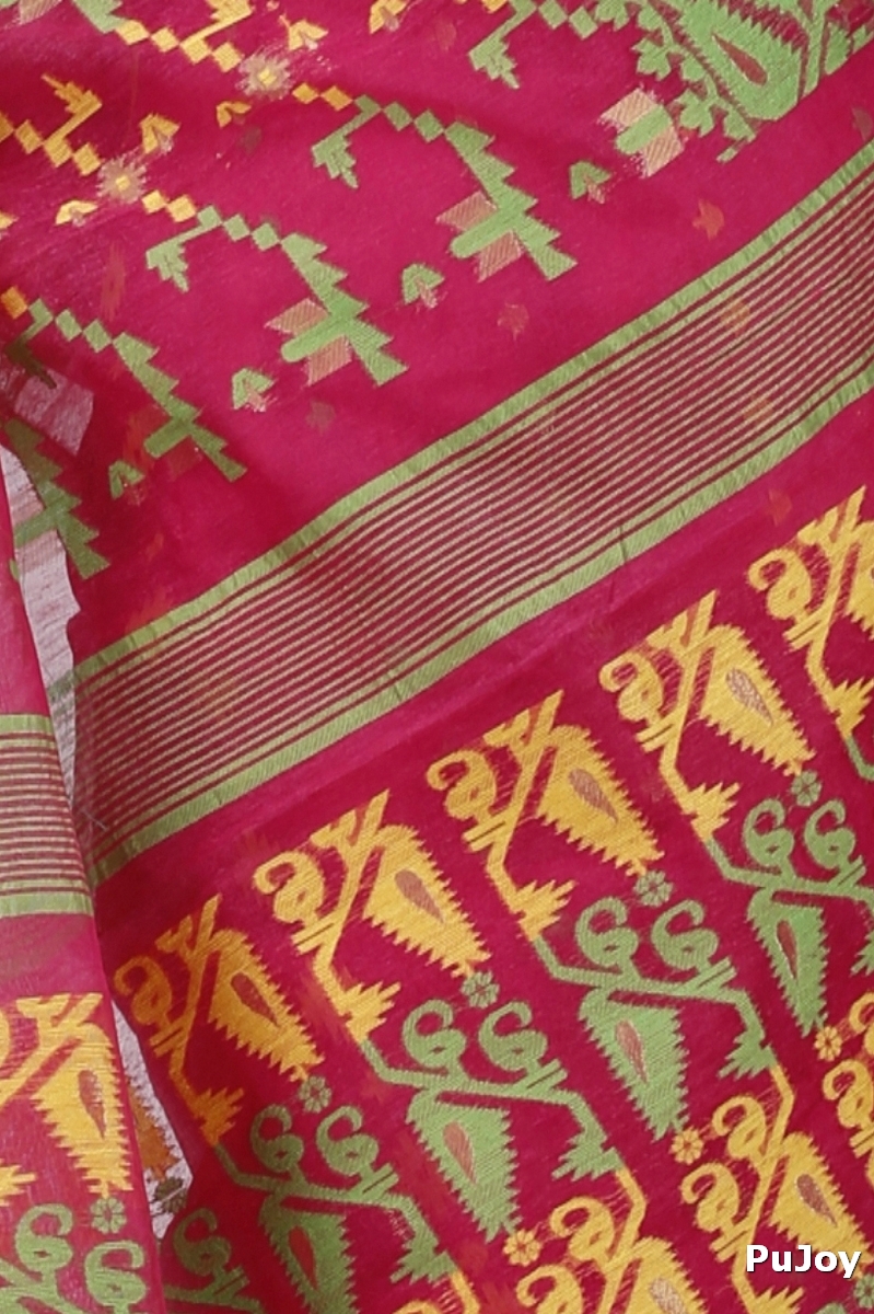 Marun Blended Cotton Jaya Jamdani Saree (1101)