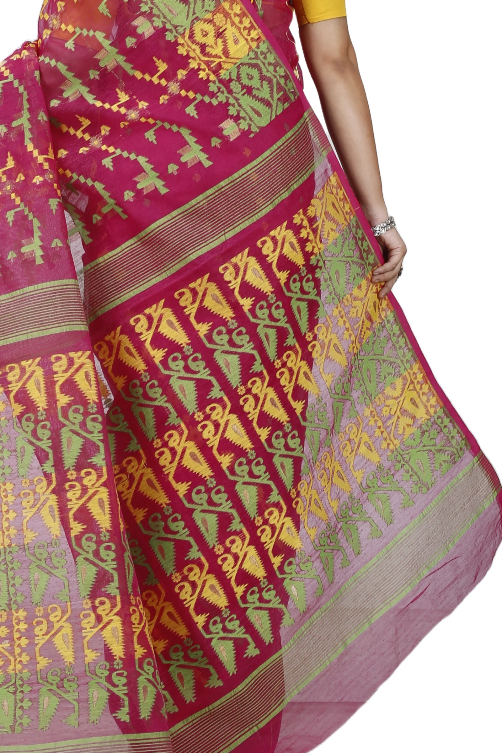 Marun Blended Cotton Jaya Jamdani Saree (1101)