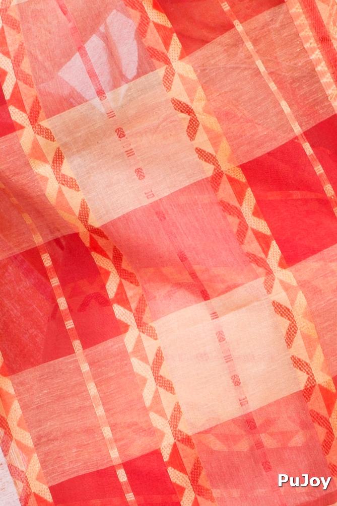 White Pure Cotton SonaJhuri Desiging Tant Saree (111)